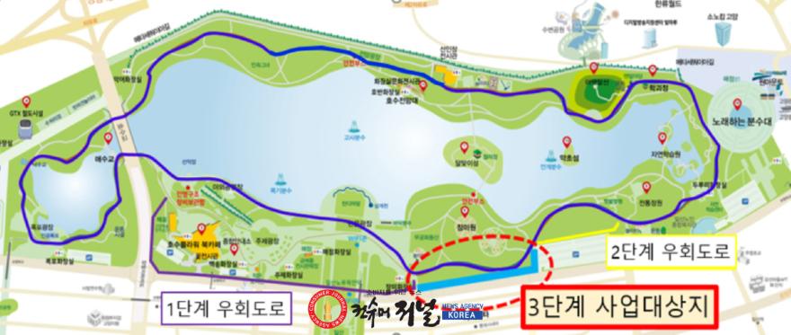 1. 일산 공원, 노후시설 새 단장 (8) 일산호수공원 자전거우회도로 지도.jpg