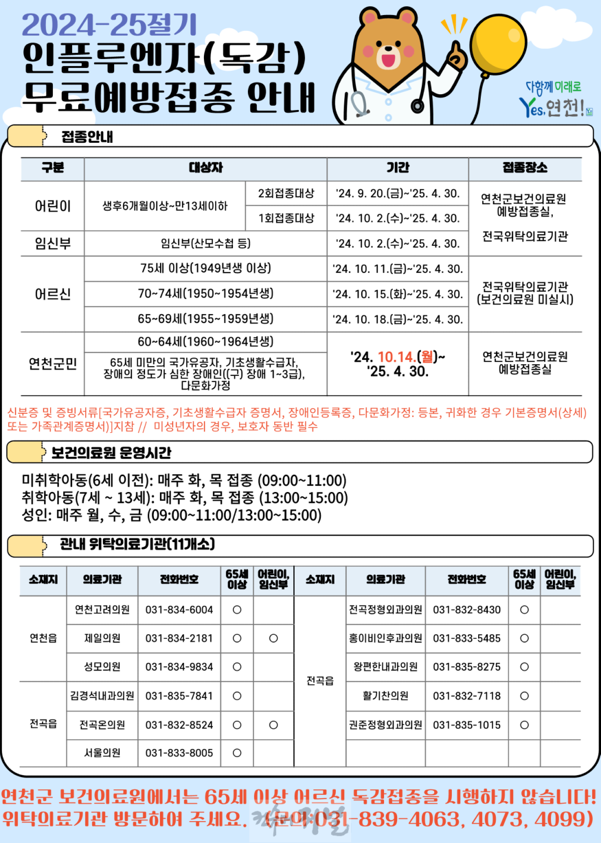 연천군, 인플루엔자(독감) 무료 예방접종.png