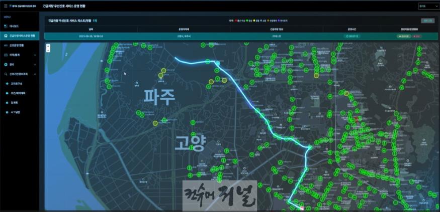 1-8. 경기도 광역 긴급차량 우선신호 시스템 운영 예시.JPG